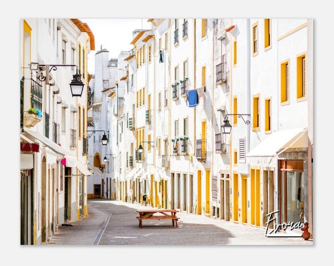 Evora Portugal Poster Wall Art | Evora Home Decor | Evora Digital Print | Evora Town Horizontal | Evora Street Hangings Travel Photo Present