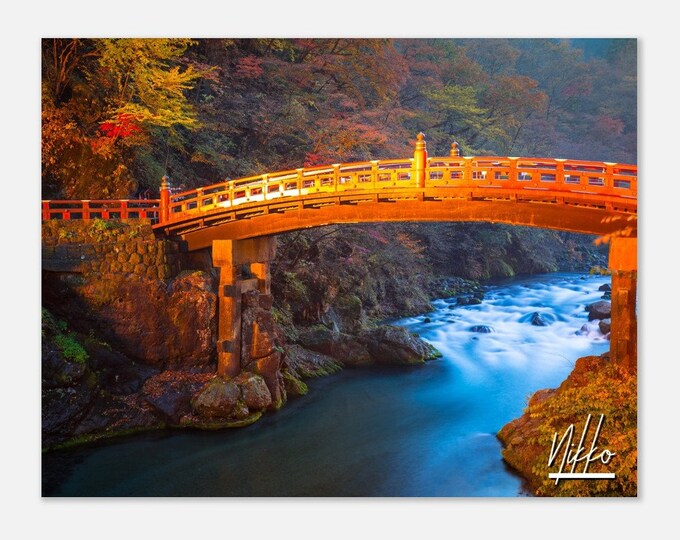 Nikko Japan Poster Wall Art | Nikko Asia Home Decor | Nikko Digital Print | Nikko Pedestrian Bridge Horizontal | Nikko Hangings Travel Photo