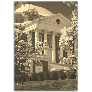 Charlottesville Poster Vintage Print | Retro Virginia Sepia Photo Gift | Charlottesville Wall Art Home Decor Vertical Virginia Travel Print