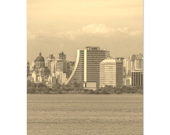 Vintage Porto Alegre Brazil Sepia Travel Poster Print