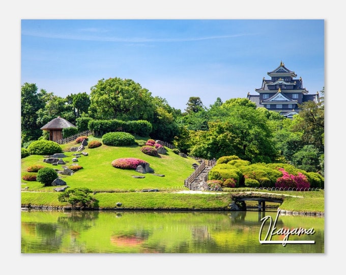 Okayama Japan Poster Print Wall Art | Okayama Korakuen Park Home Decor | Okayama Landscape Digital Print Art | Okayama Travel Photo Present