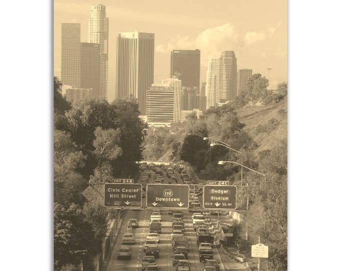 Pasadena California Poster Vintage Print | Retro Pasadena Sepia Photo Gift | Pasadena Wall Art Home Decor | Vertical Travel City Souvenir