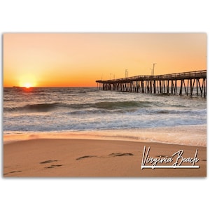 Virginia Beach Poster Print Virginia Wall Art Decor | VA United States Photo Beach Home Decoration | Traveler Gift | Horizontal Photography