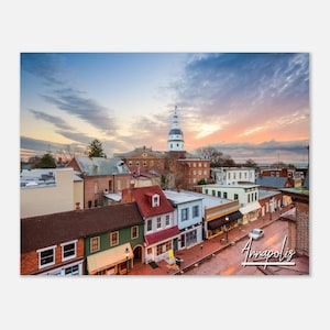 Annapolis Maryland Poster Print Wall Art | Annapolis Cityscape Home Decor Gift Hangings | Annapolis Street MD Prints Horizontal Travel Photo