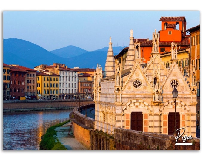 Pisa Italy Poster Print Wall Art | Pisa Cityscape Home Decor Gift Hangings | Pisa Digital Prints Collectibles | Pisa Horizontal Travel Photo