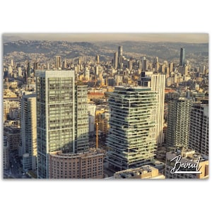 Beirut Poster Lebanon Print Wall Art | Beirut Home Decor Gift Hangings | Beirut Digital Prints Collectibles | Beirut Horizontal Travel Photo