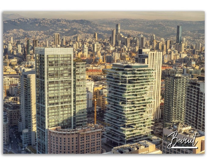 Beirut Poster Lebanon Print Wall Art | Beirut Home Decor Gift Hangings | Beirut Digital Prints Collectibles | Beirut Horizontal Travel Photo