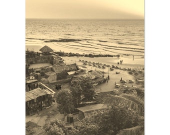 Vintage Goa Seascape Poster: Retro India Travel Print