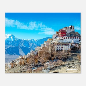 Ladakh India Poster Wall Art | Ladakh Home Decor | Ladakh Thissen Monastery Print | Ladakh Horizontal | Ladakh Mountain Travel Photo Present