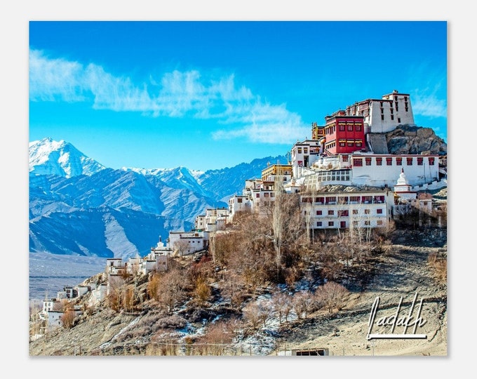 Ladakh India Poster Wall Art | Ladakh Home Decor | Ladakh Thissen Monastery Print | Ladakh Horizontal | Ladakh Mountain Travel Photo Present