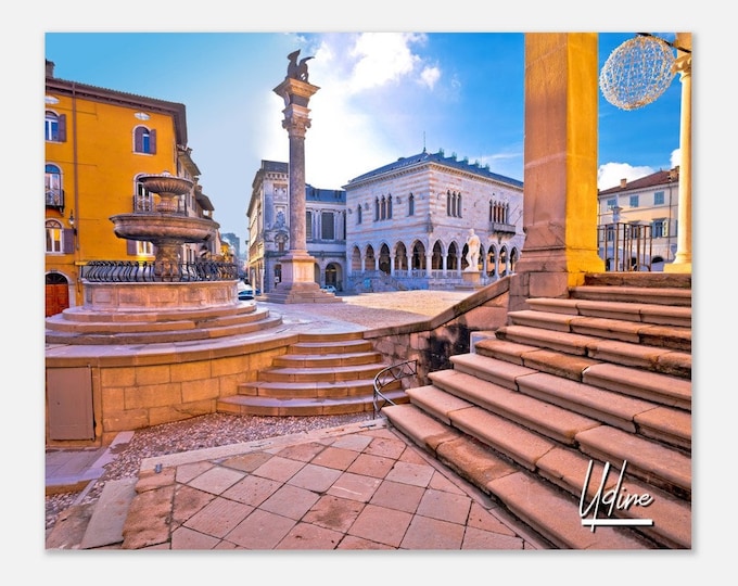 Udine Italy Print Wall Art | Udine Ancient Italian Square Home Decor | Udine Poster Print | Udine Statue | Udine Hangings Travel Photo Gift