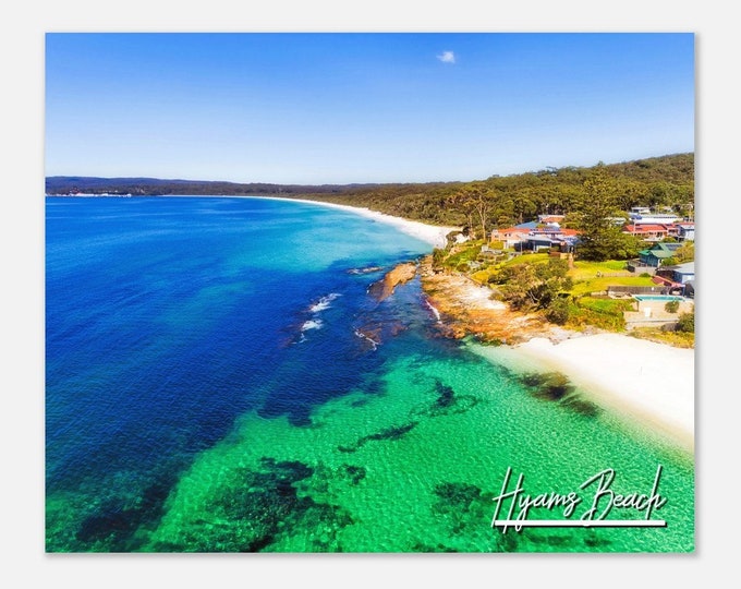 Hyams Beach Australia Travel Poster Wall Art | Hyams Beach Home Decor | Hyams Beach Print | Hyams Beach Waterfront Town Hangings Photo Gift