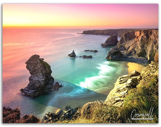Cornwall Poster Print Wall Art | Cornwall Photo United Kingdom Coast Home Decoration | UK Art Nature Gift | Cornwall Horizontal Photography