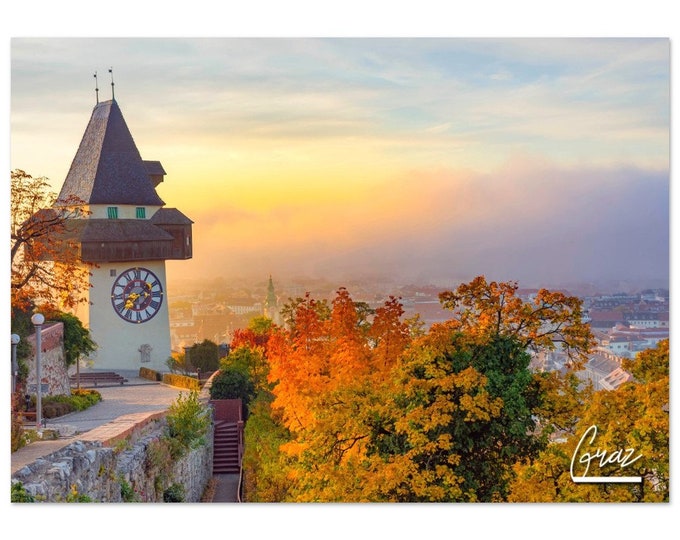 Graz Poster Print Austria Wall Art | Graz Photo Austria Fall Home Decoration | Graz Traveler Christmas Gift | Graz Horizontal Photography
