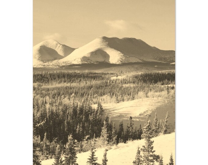 Vintage Whitehorse Yukon Canada Travel Poster Print Wall Art | Retro Winter Whitehorse Landscape Home Decor Print | Whitehorse Sepia Photo