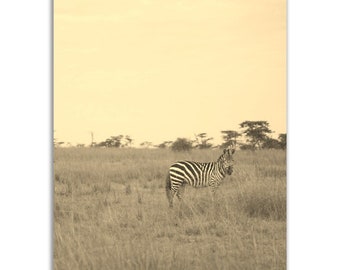 Maasai Mara Poster Kenya Vintage Print | Retro Zebra Black White Sepia Photo Gift | Safari Wall Art Home Decor | Vertical Maasai Mara Photo