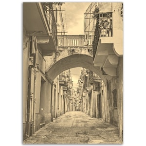 Abruzzo Italy Poster Vintage Print | Retro City Street View Sepia Photo Gift | Abruzzo Wall Art Home Decor | Vertical Abruzzo Travel Photo