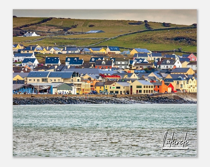 Lahinch Ireland Travel Poster Wall Art | Lahinch Cityscape Home Decor | Lahinch Town Print | Lahinch House Horizontal Coast Hangings Photo