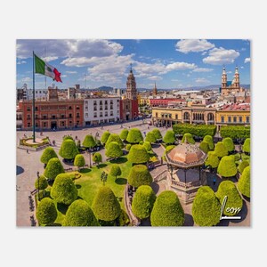 Leon Mexico Town Square Travel Poster Wall Art | Leon Copper Kiosk Home Decor | Leon Digital Print | Leon Horizontal | Leon Hangings Photo