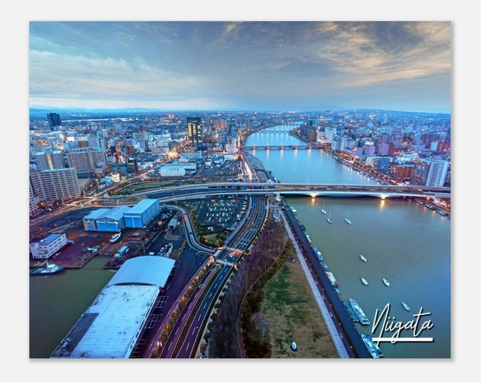 Niigata Japan Poster Wall Art | Niigata Downtown Home Decor | Niigata City Digital Print | Niigata Horizontal | Niigata Hanging Travel Photo