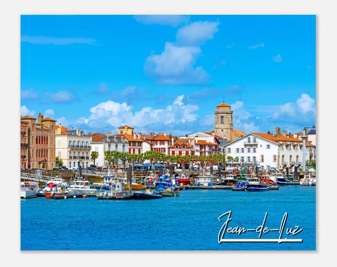 Jean-de-Luz France Travel Poster Wall Art | Jean-de-Luz French Village Home Decor | Jean-de-Luz Digital Print Horizontal | Jean-de-Luz Photo