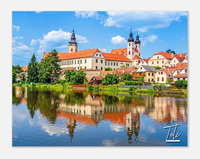 Telč Czech  Republic Poster Print Wall Art | Telč Lake Home Decor | Telč Print Collectible | Telč Cityscape Horizontal Hangings Travel Photo