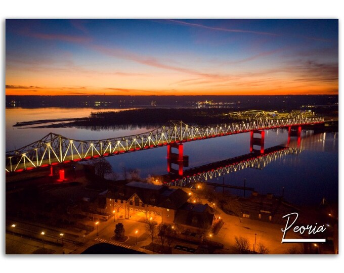 Peoria Poster Print Wall Art | Peoria Home Decor | Peoria illinois Print Collectible | Peoria Horizontal | Peoria Hangings Travel Photo