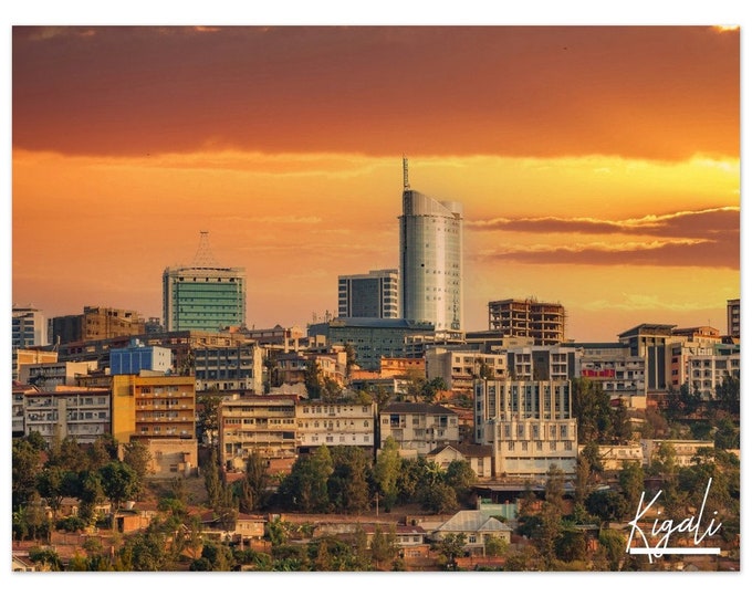 Kigali Rwanda Poster Print Wall Art | Kigali Cityscape Home Decor Gift Hangings | Kigali Digital Prints | Kigali Horizontal Travel Photo