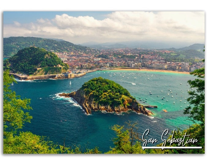San Sebastian Poster Spain Print Wall Art | San Sebastian Home Decor Gift Hangings | San Sebastian Digital Prints | Horizontal Travel Photo