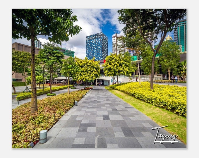 Taguig Philippines Travel Poster Wall Art | Taguig Walkway Home Decor | Bonifacio Global City Taguig Print | Taguig Hangings Photo Present