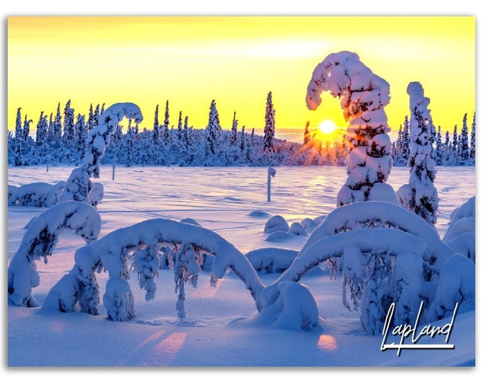 Lapland Poster Wall Art | Colorful Photo Finland Home Decoration | Lapland Traveler Birthday Gift | Lapland Horizontal Photography