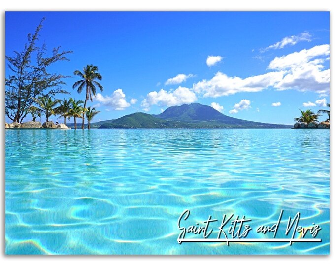 Saint Kitts and Nevis Poster Print Caribbean Wall Art Decor | Tropical Photo Beach Decoration | Traveler Trip Gift | Horizontal Photography
