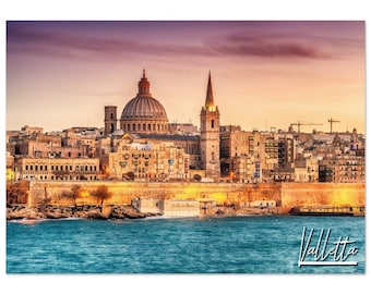Valletta Malta Poster Print: Mediterranean Travel Photography