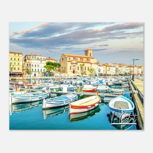 La Ciotat Francia Cartel Impresión Arte de la pared / La Ciotat Decoración del hogar / La Ciotat Arte digital / La Ciotat Barcos Horizontal / La Ciotat Foto de viaje