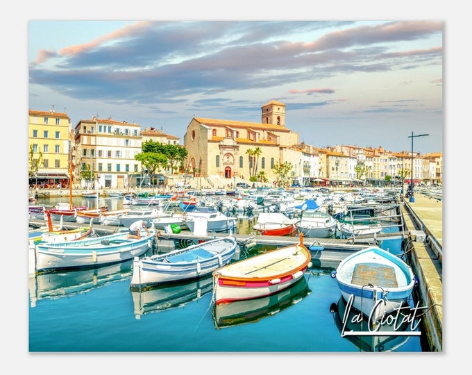 La Ciotat France Poster Print Wall Art | La Ciotat Home Decor | La Ciotat Digital Art | La Ciotat Boats Horizontal | La Ciotat Travel Photo