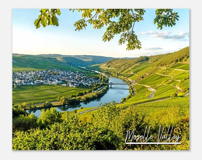 Moselle Valley Germany Travel Poster Wall Art | Moselle Valley Trittenheim Home Decor | Moselle Valley Print Countryside Town Photo Present