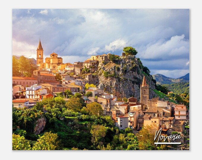 Novara Italy Print Wall Art | Novara Mountain Home Decor | Novara Citycape Poster Print | Novara Horizontal | Novara Town Travel Photo Gift