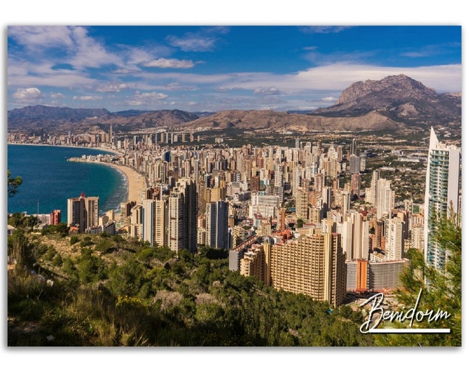 Benidorm Poster Print Wall Art | Benidorm Home Decor | Benidorm Spain Digital Print | Benidorm Horizontal | Benidorm Hangings Travel Photo