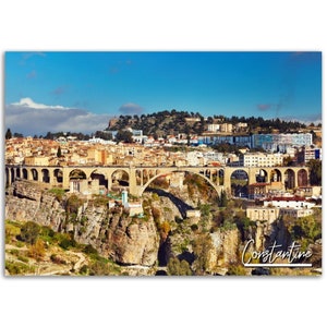 Constantine Poster Algeria Print Wall Art | Constantine Africa Home Decor Gift Hanging | Constantine Digital Print | Horizontal Travel Photo