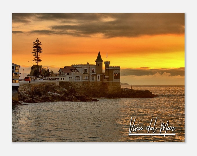 Viña del Mar Chile Travel Poster Wall Art | Viña del Mar Sunset Home Decor | Viña del Mar Digital Print | Viña del Mar Cityscape Photo Gift