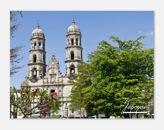 Zapopan Mexico Poster Print Wall Art | Basilica de Zapopan Home Decor | Zapopan Skyline Digital Print Horizontal | Zapopan Travel Photo Gift