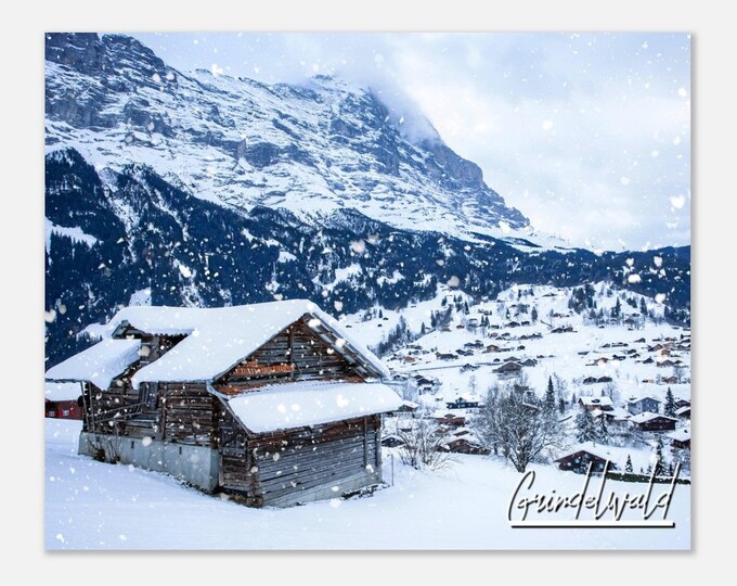 Grindelwald Switzerland Travel Poster Wall Art | Grindelwald Home Decor Swiss Alpine Print | Grindelwald Eiger Monch Mountain Jungfrau Photo