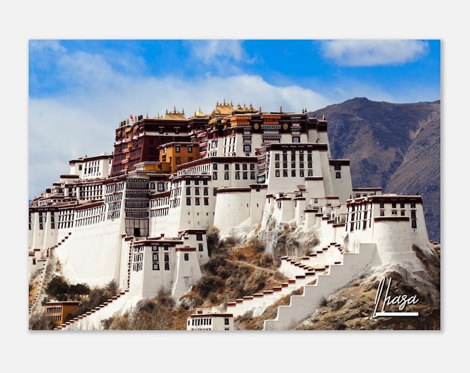 Lhasa Tibet Poster Print Wall Art | Lhasa Potala Palace Home Decor | Lhasa Mountain Digital Print | Lhasa Horizontal Hangings Travel Photo