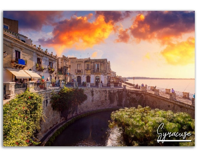 Syracuse Italy Poster Print Wall Art | Syracuse Home Decor Hangings | Italy Poster Digital Prints | Syracuse Italy Horizontal Travel Photo