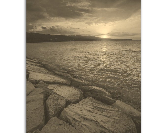 Montego Bay Jamaica Poster Vintage Print | Retro Montego Bay Sepia Photo Gift | Montego Bay Wall Art Home Decor | Vertical Travel Souvenir
