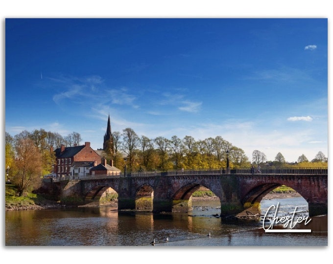 Chester Poster Print England UK Wall Art | Chester Photo City Bridge Home Decoration | Chester Travel Gift | Chester Horizontal Photography