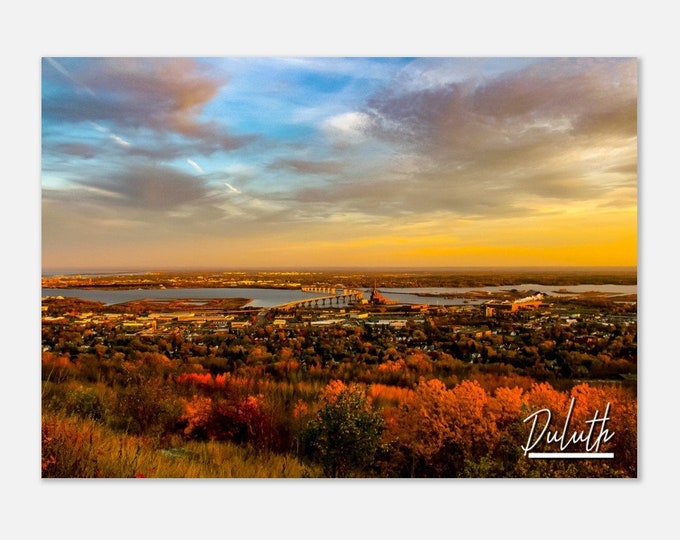 Duluth Minnesota Cityscape Poster Print Wall Art | Duluth Home Decor Gift | Duluth MN USA Print Collectible | Duluth Horizontal Travel Photo