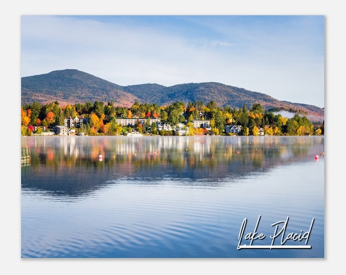 Lake Placid New York State Poster Print Wall Art | Lake Home Decor Gift Hangings | Lake Placid Prints Collectibles Horizontal Travel Photo