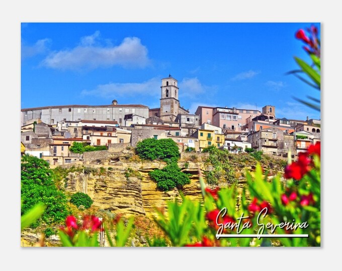 Santa Severina Italy Travel Poster Wall Art | Santa Severina Town Home Decor | Santa Severina Skyline Print | Santa Severina Hill Photo