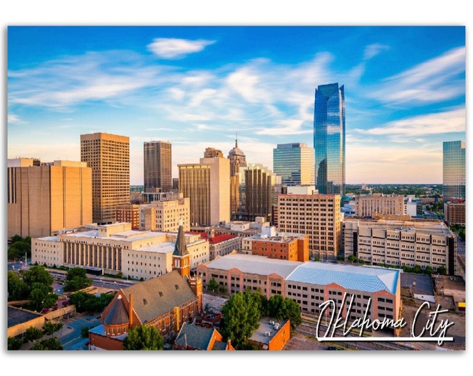 Oklahoma City Poster Print Wall Art | Oklahoma Cityscape Home Decor Gift Hangings | Oklahoma City Digital Print Collectible Horizontal Photo